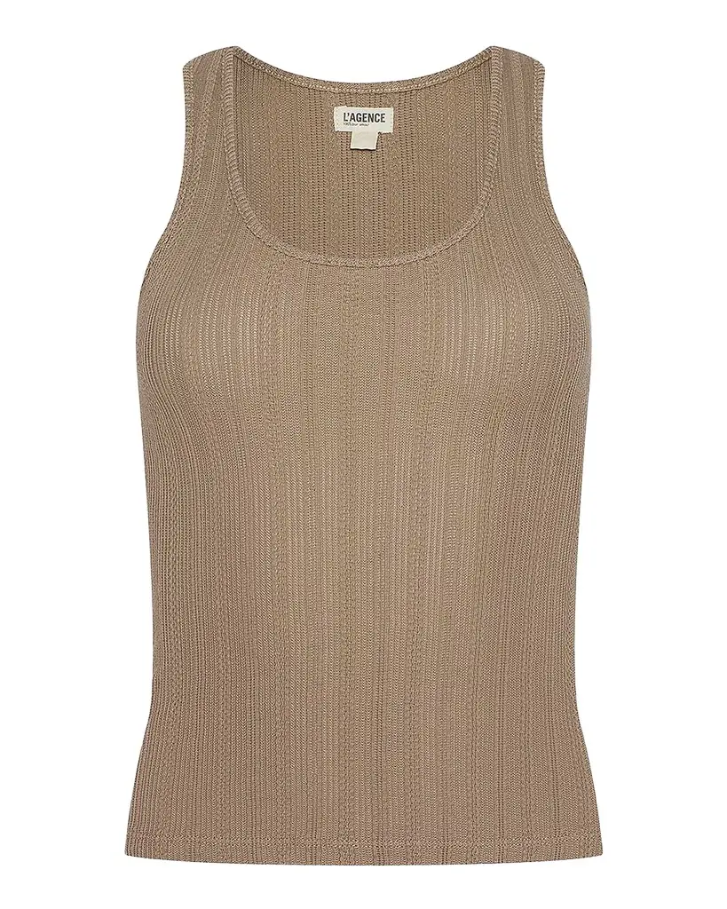 L 'Agence Adira Pointelle Scoop-Neck Tee