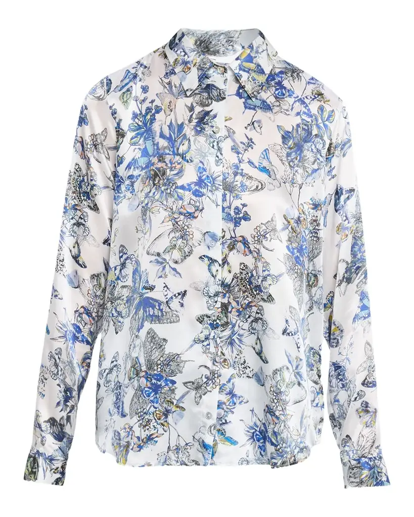L 'Agence Tyler Silk Button-Front Blouse