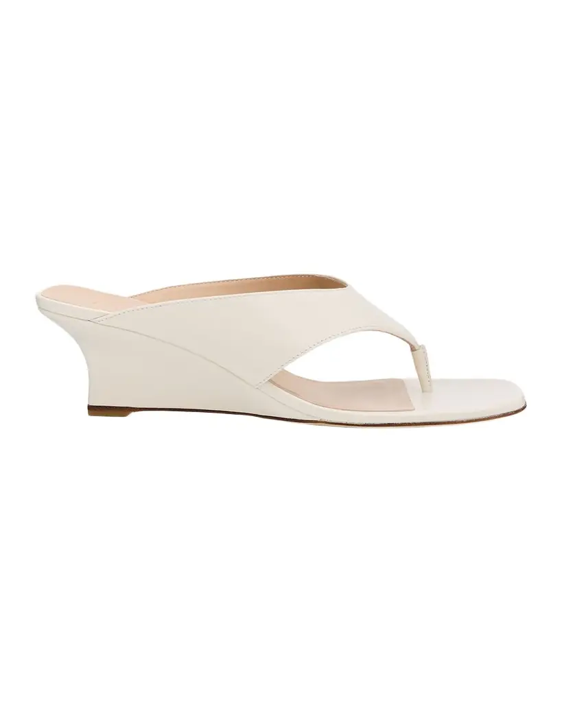 Stuart Weitzman 50mm Vinnie Leather Thong Sandals