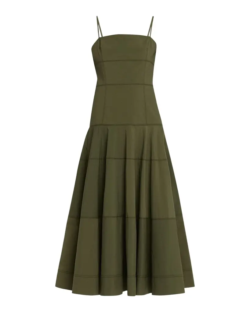 Veronica Beard Ilona Tiered Faille Midi Dress - Women's Clothing