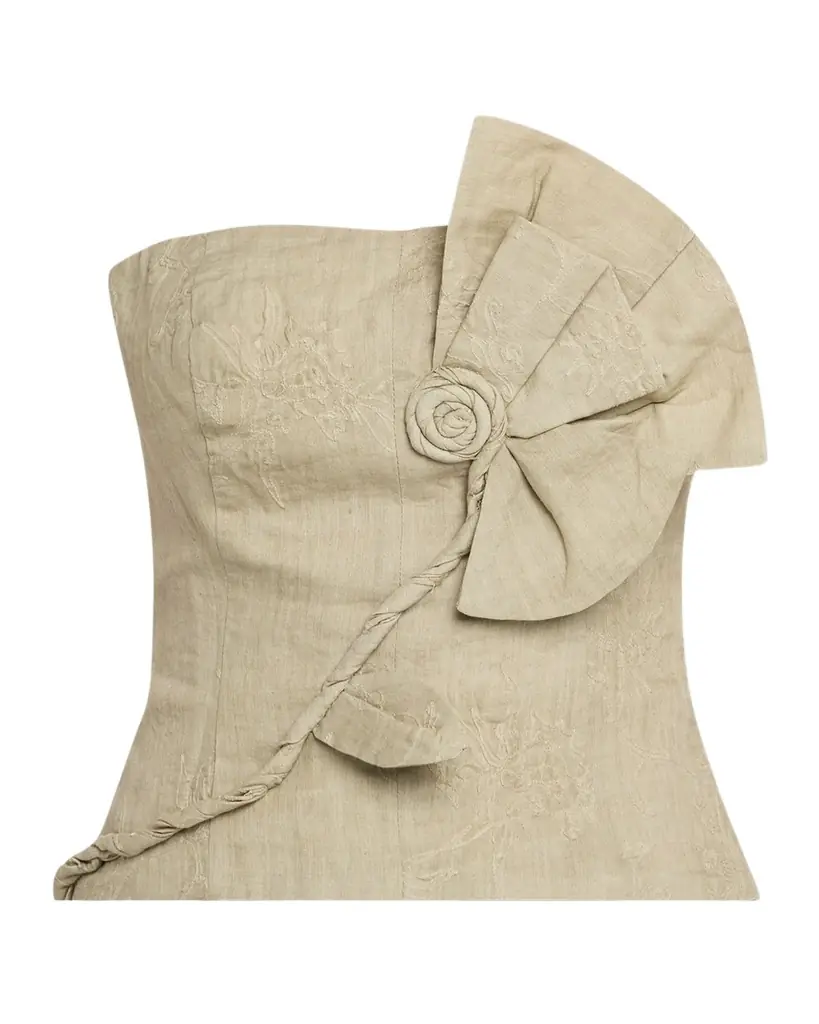 JBQ Florence Embroidered Strapless Top