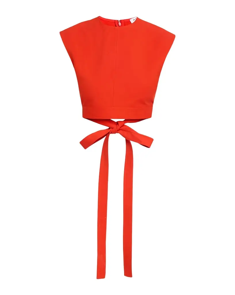 ALAIA Cap-Sleeve Belted Cotton Gabardine Crop Top - Women's Clothing