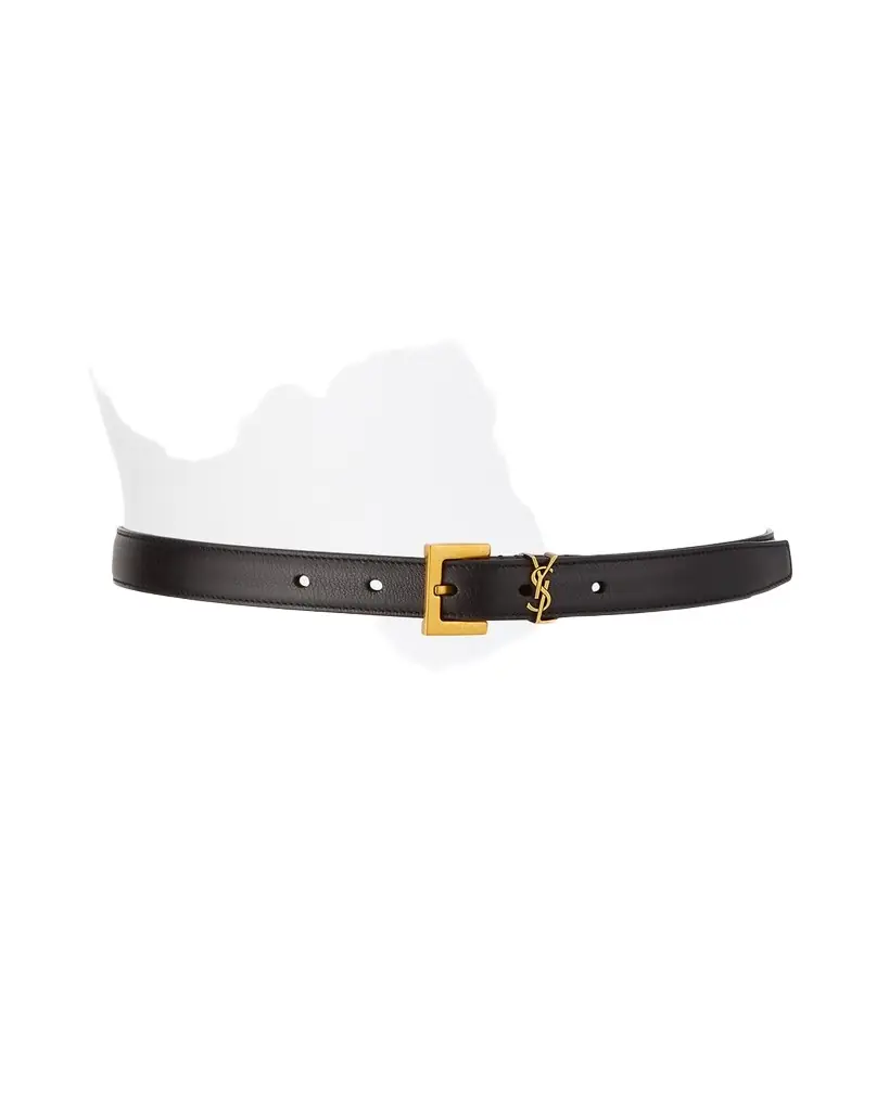 Saint Laurent YSL Monogram Leather Belt