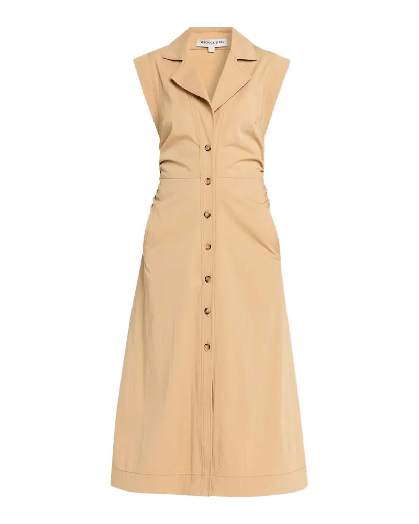 Veronica Beard Orla Button-Front Midi Shirtdress