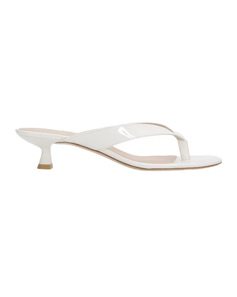 Stuart Weitzman 35mm Rio Sleek Patent Leather Thong Sandals
