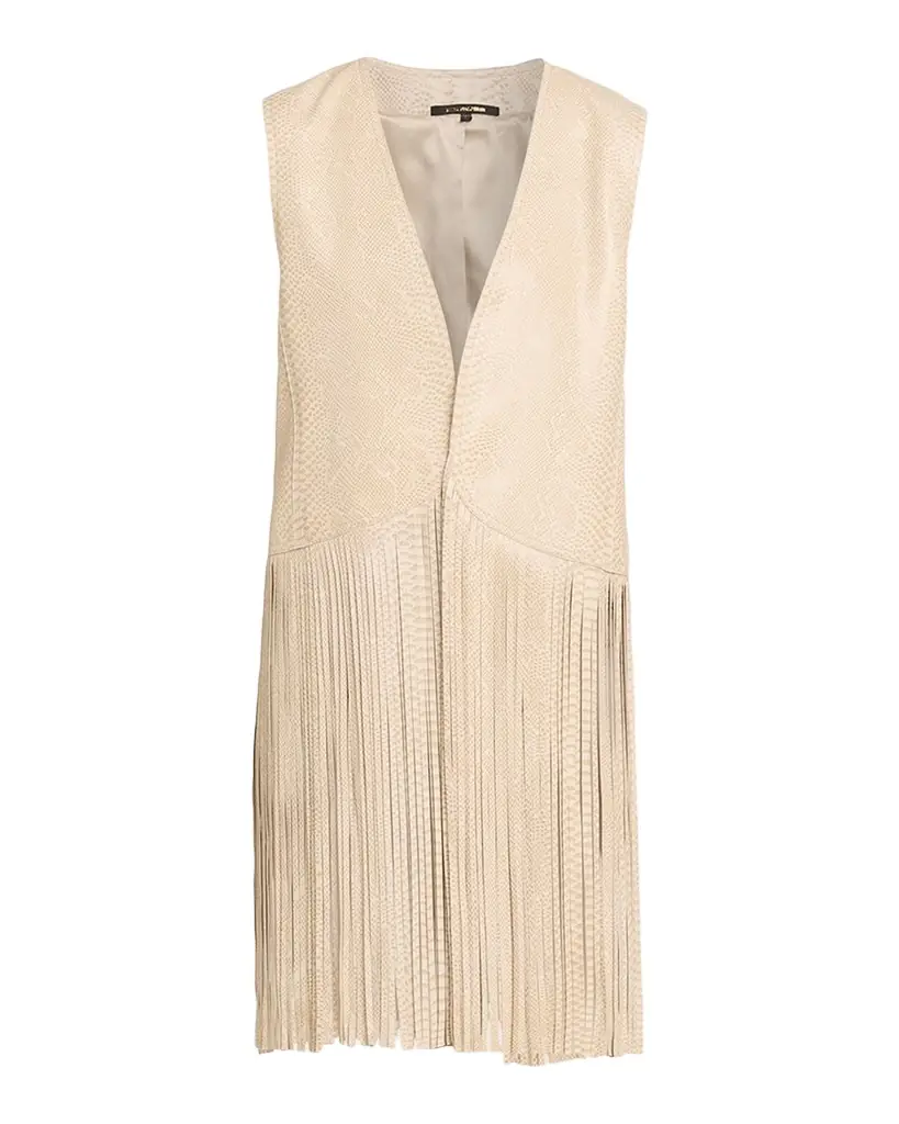 Kobi Halperin Angela Snakeskin Fringe Leather Vest