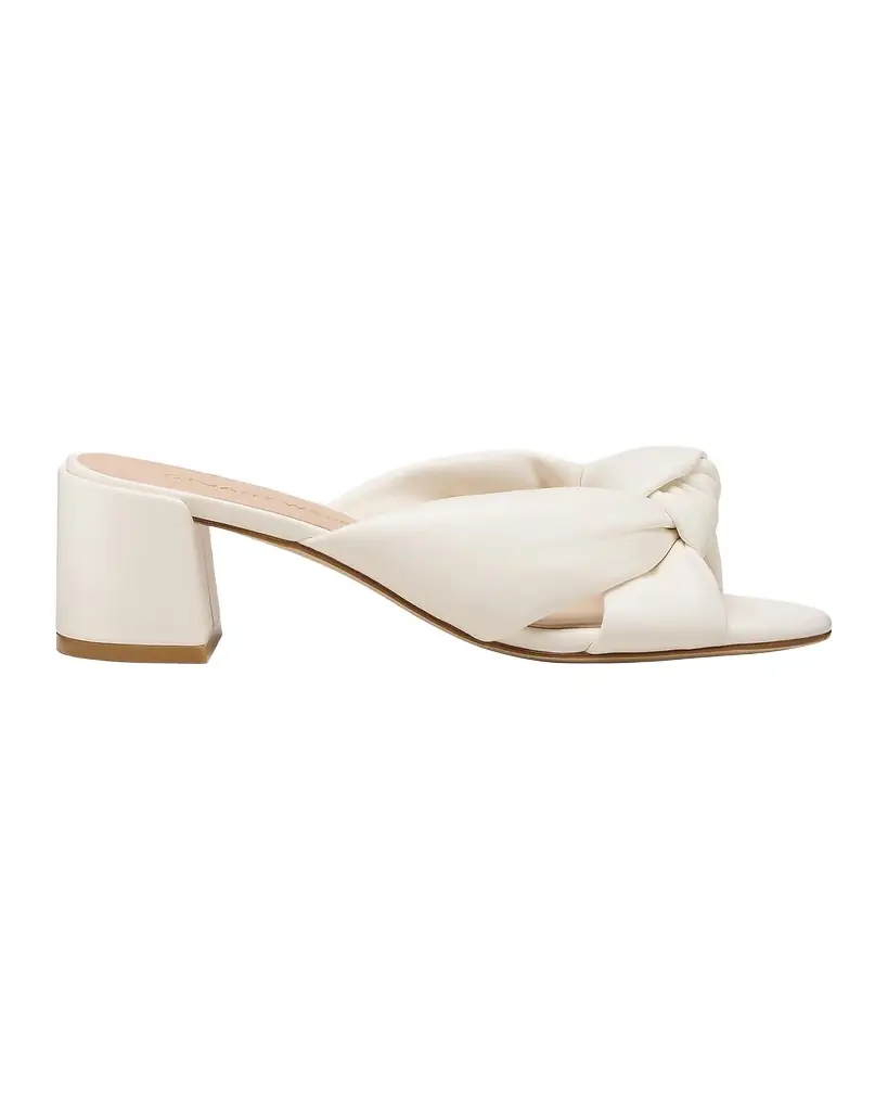 Stuart Weitzman 50mm Soplaya Leather Mule Sandals