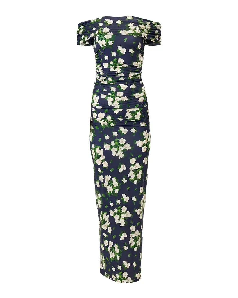 Carolina Herrera Off-The-Shoulder Floral Jersey Maxi Dress