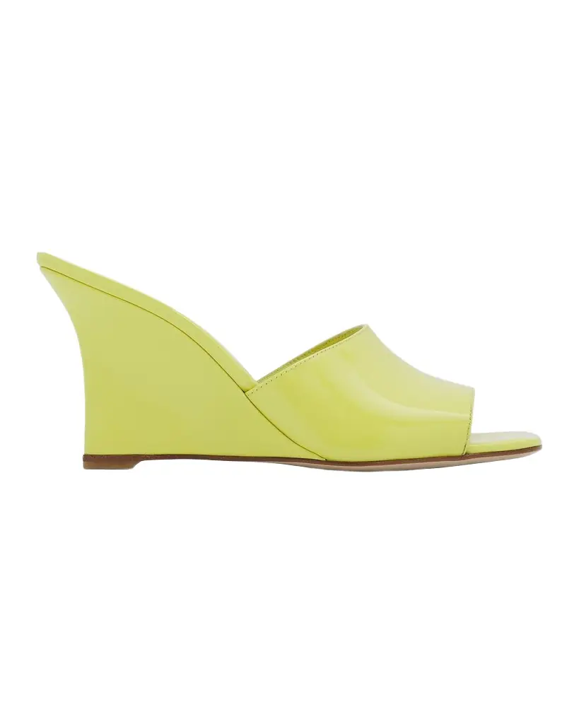Stuart Weitzman 85mm Vinnie Patent Leather Wedge Mules