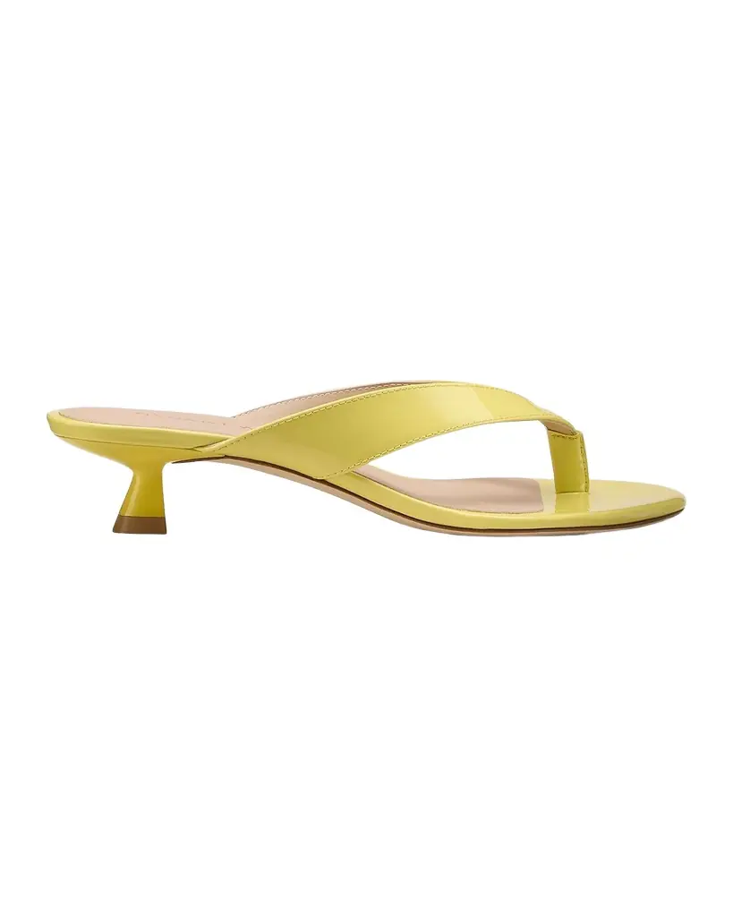 Stuart Weitzman 35mm Rio Sleek Patent Leather Thong Sandals