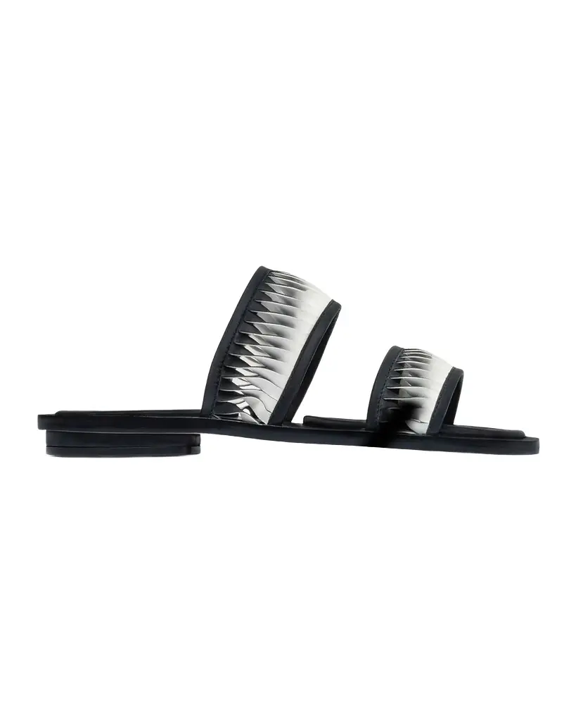 Bernardo Andorra Leather Flat Slide Sandals