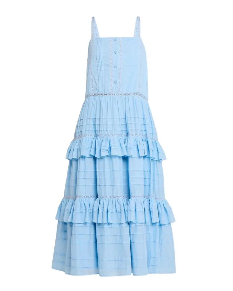Ramy Brook Daria Embroidered Voile Midi Dress