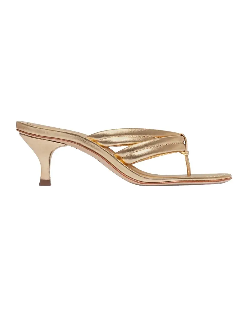 Bernardo 1946 Miami Kitten-Heel Leather Mule Sandals