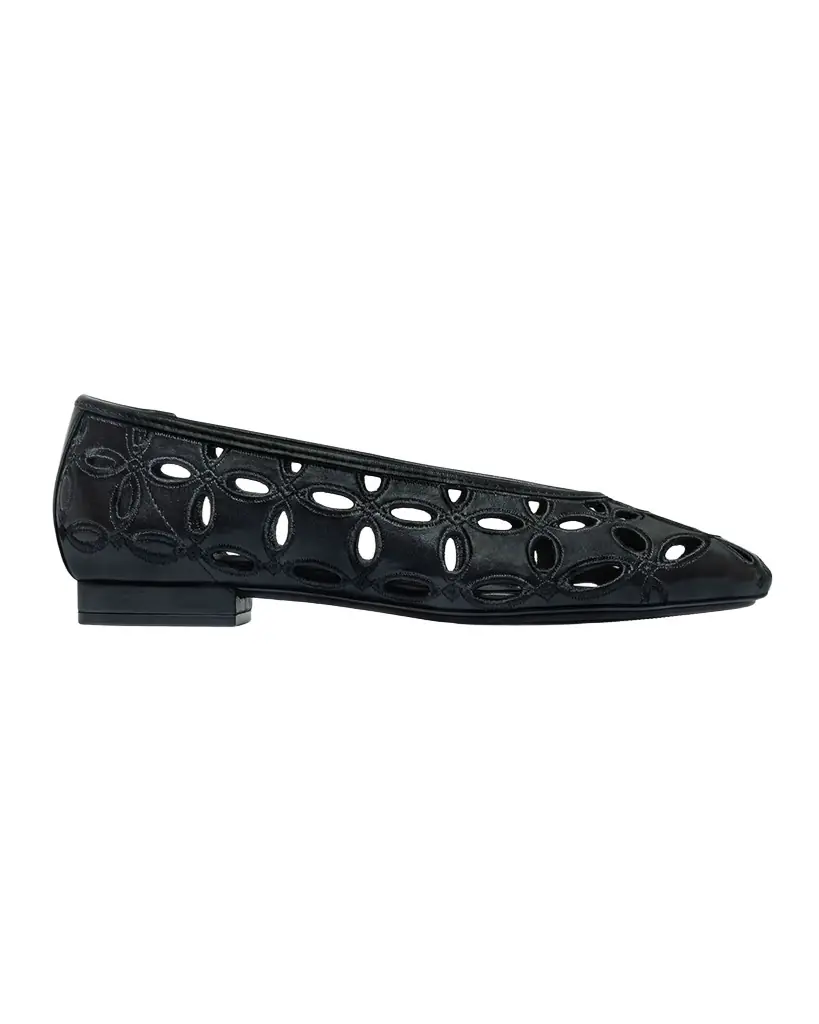Bernardo Brie Suede Cutout Ballerina Flats