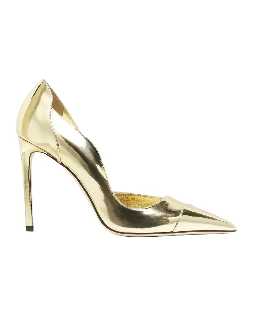 Jimmy Choo 100mm Brigitte Metallic Leather Pumps