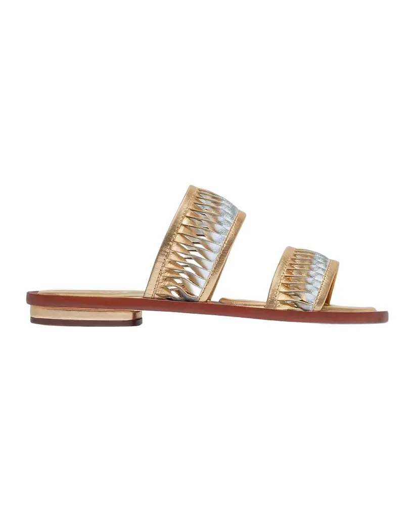 Bernardo Andorra Leather Flat Slide Sandals - Women's Shoes