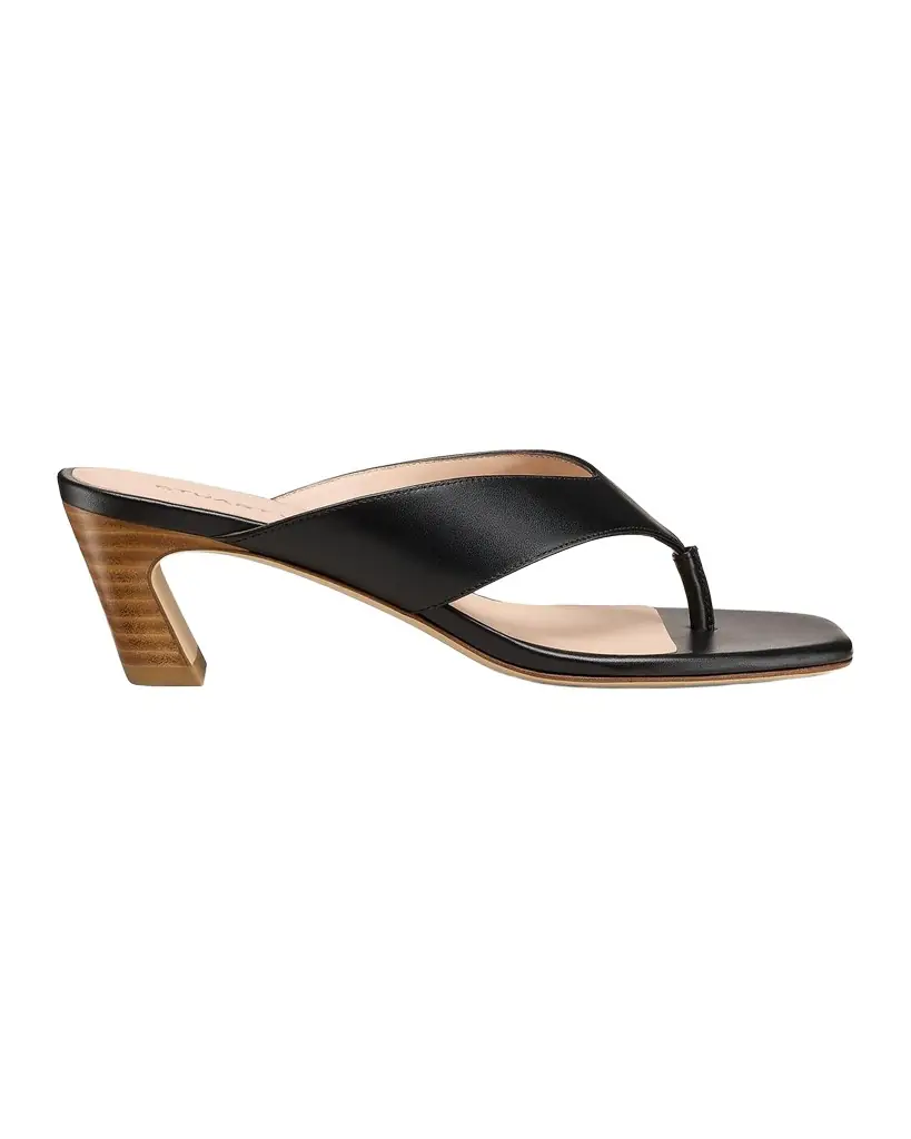 Stuart Weitzman 50mm Stassi Leather Thong Sandals