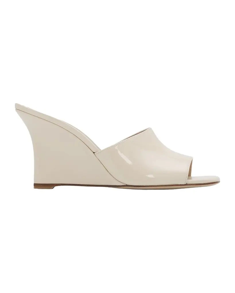 Stuart Weitzman 85mm Vinnie Patent Leather Wedge Mules
