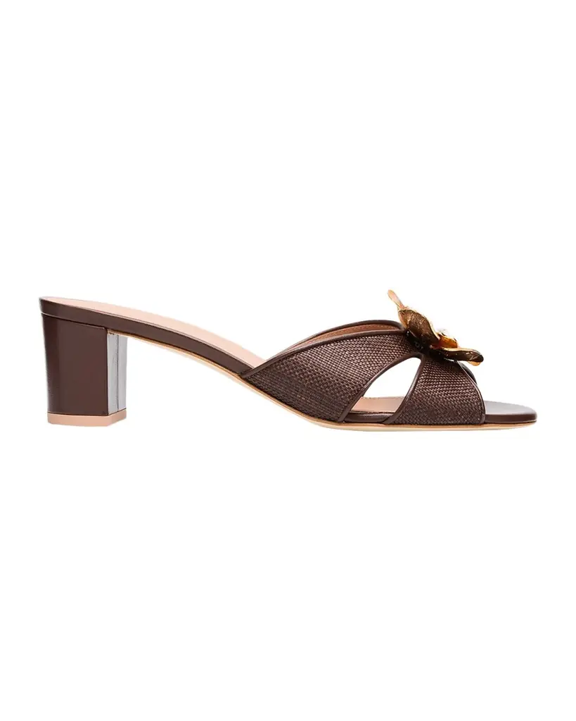 Malone Souliers 45mm Suri Raffia Mule Sandals