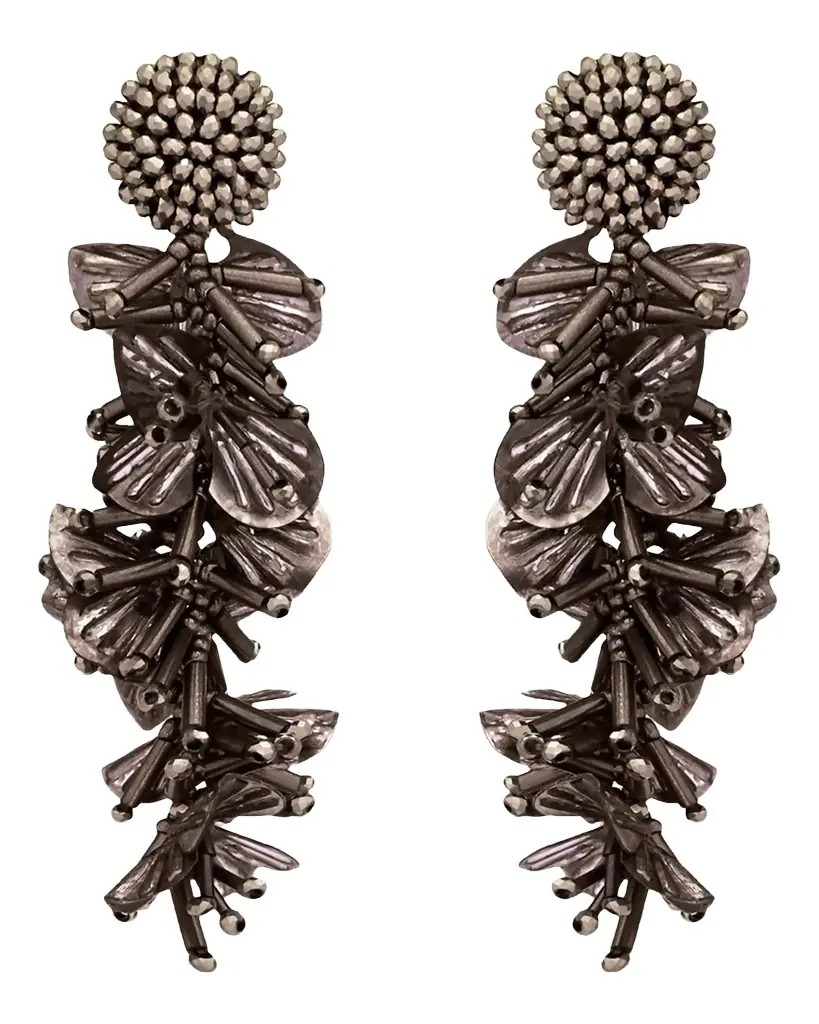 Oscar de la Renta Sequin Tassel Drop Earrings
