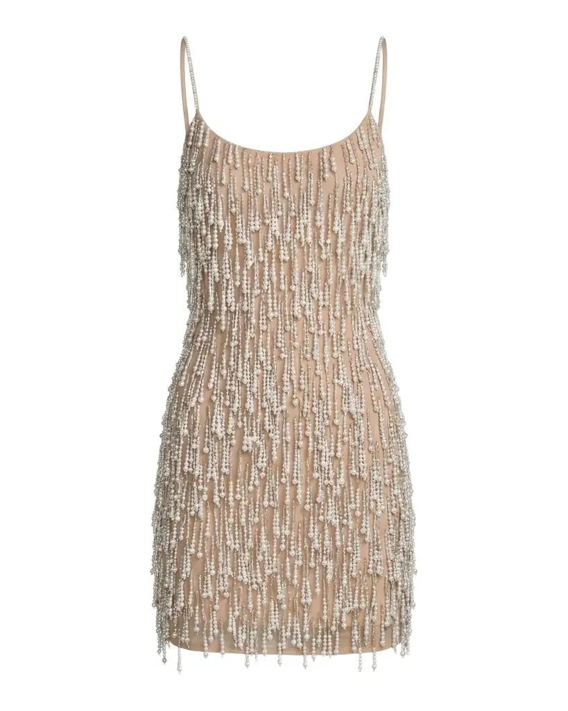 Mac Duggal Beaded Fringe Bodycon Mini Dress