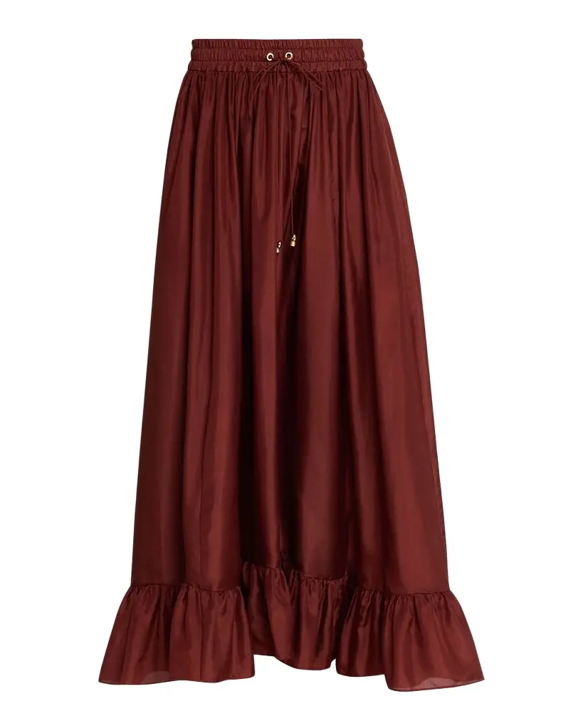 Zimmermann Aster Silk Maxi Skirt
