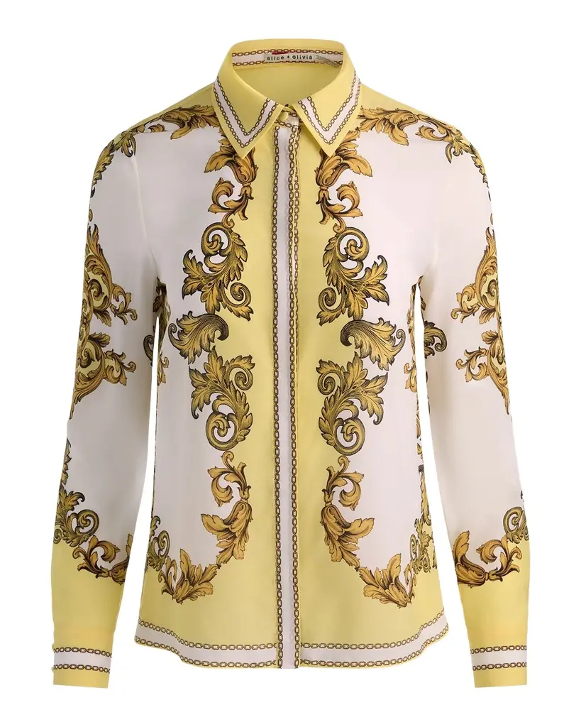 ALICE + OLIVIA Willa Placket Top