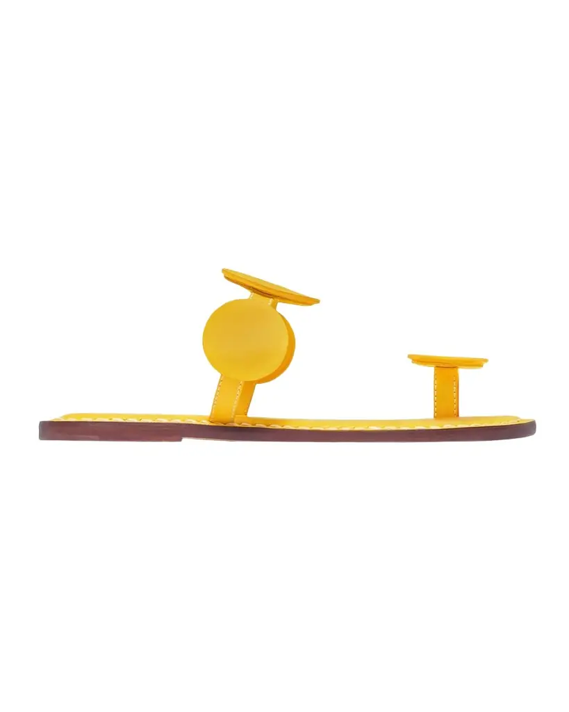 Bernardo New Moon Circle Leather Flat Sandals
