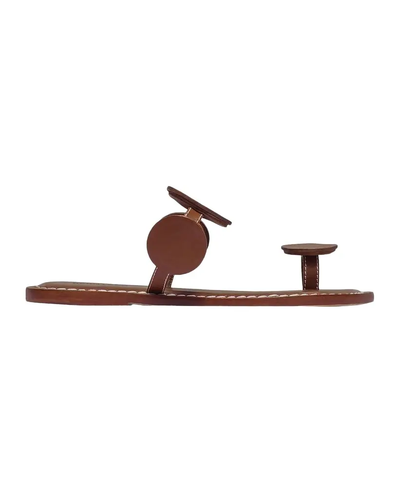 Bernardo New Moon Circle Leather Flat Sandals