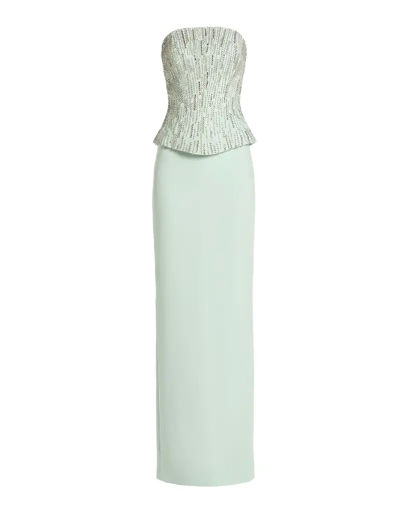 Mac Duggal Embellished Corset Strapless Column Gown