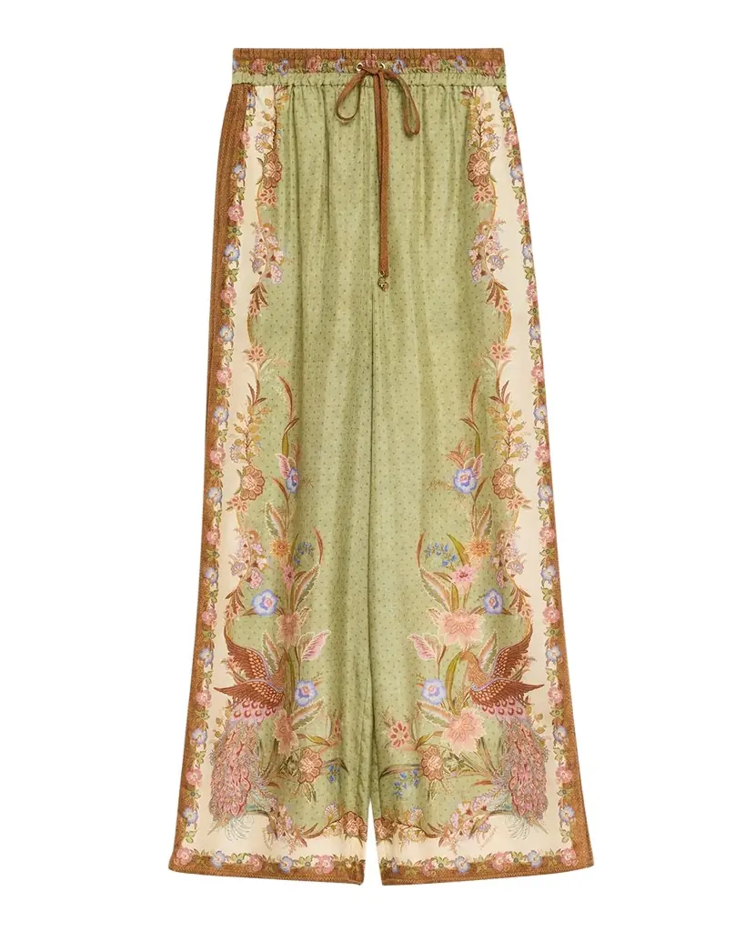 Zimmermann Indra Silk Drawstring Pants