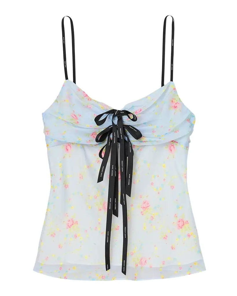 Marc Jacobs Blurred Floral Bow Top