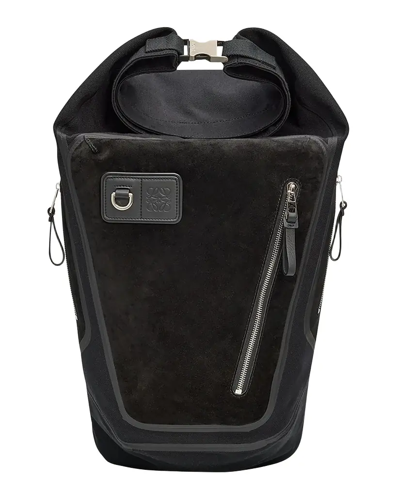 Loewe Men 's Flex Roll-Top Canvas & Suede Backpack