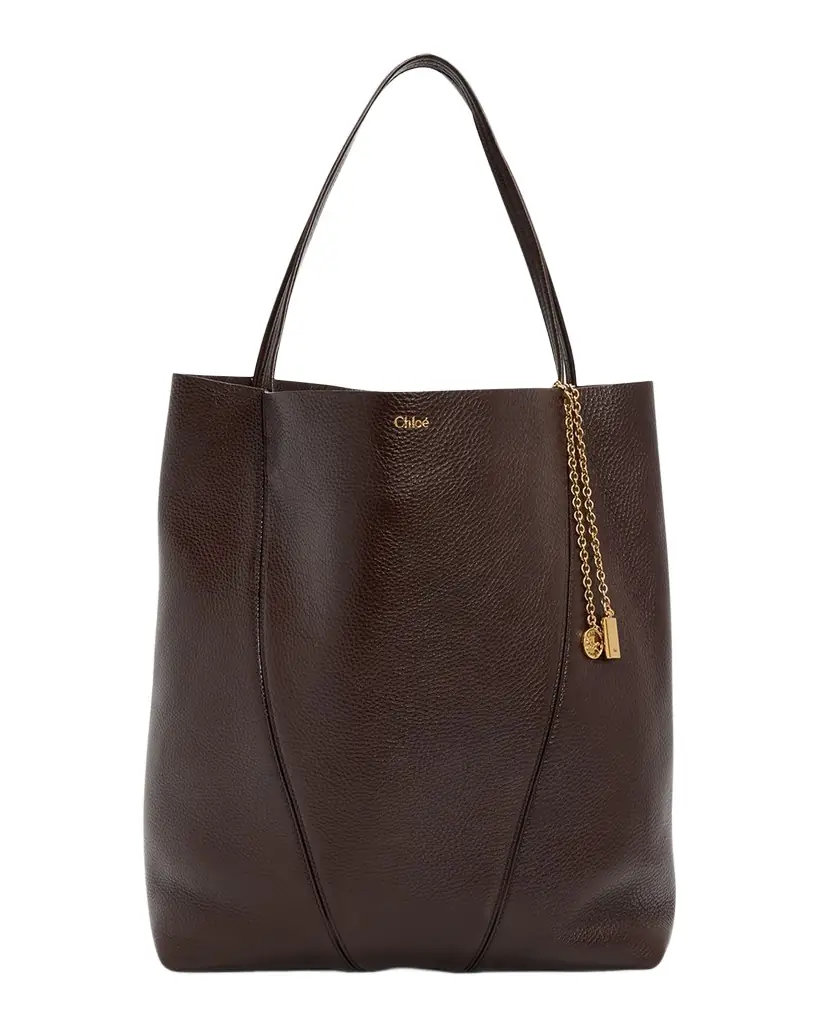 Chloe Spin Grained Leather Tote Bag
