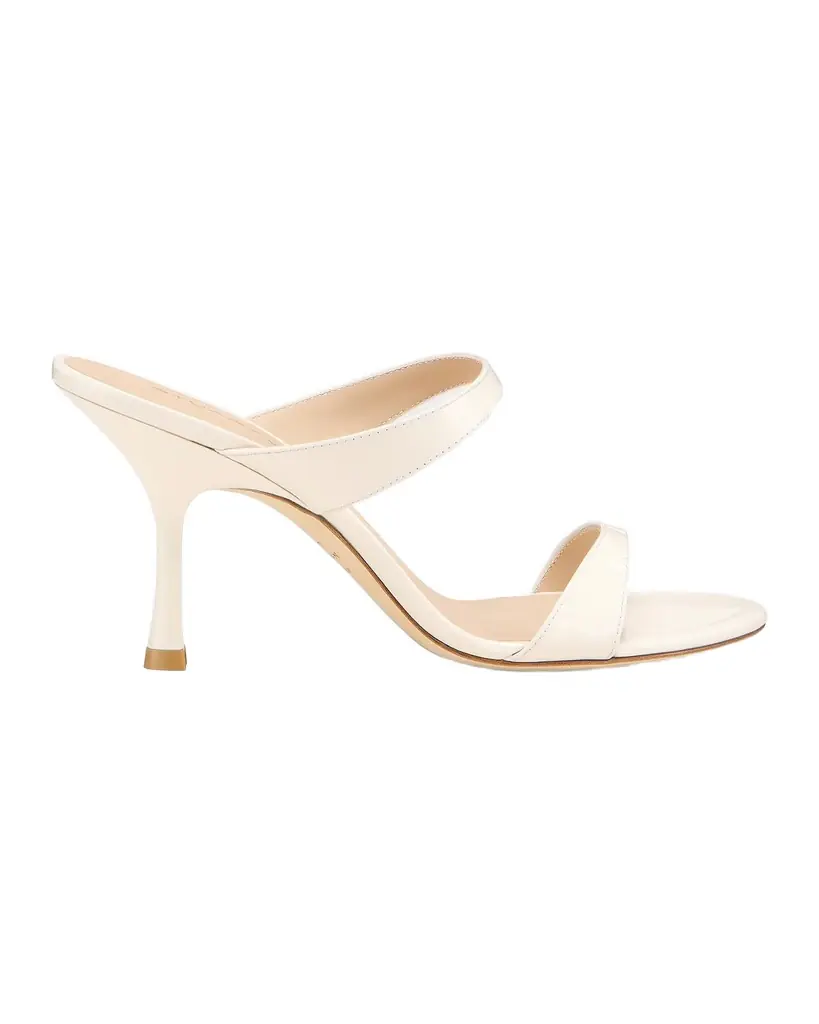 Stuart Weitzman 85mm Nudist Patent Leather Dual-Strap Sandals