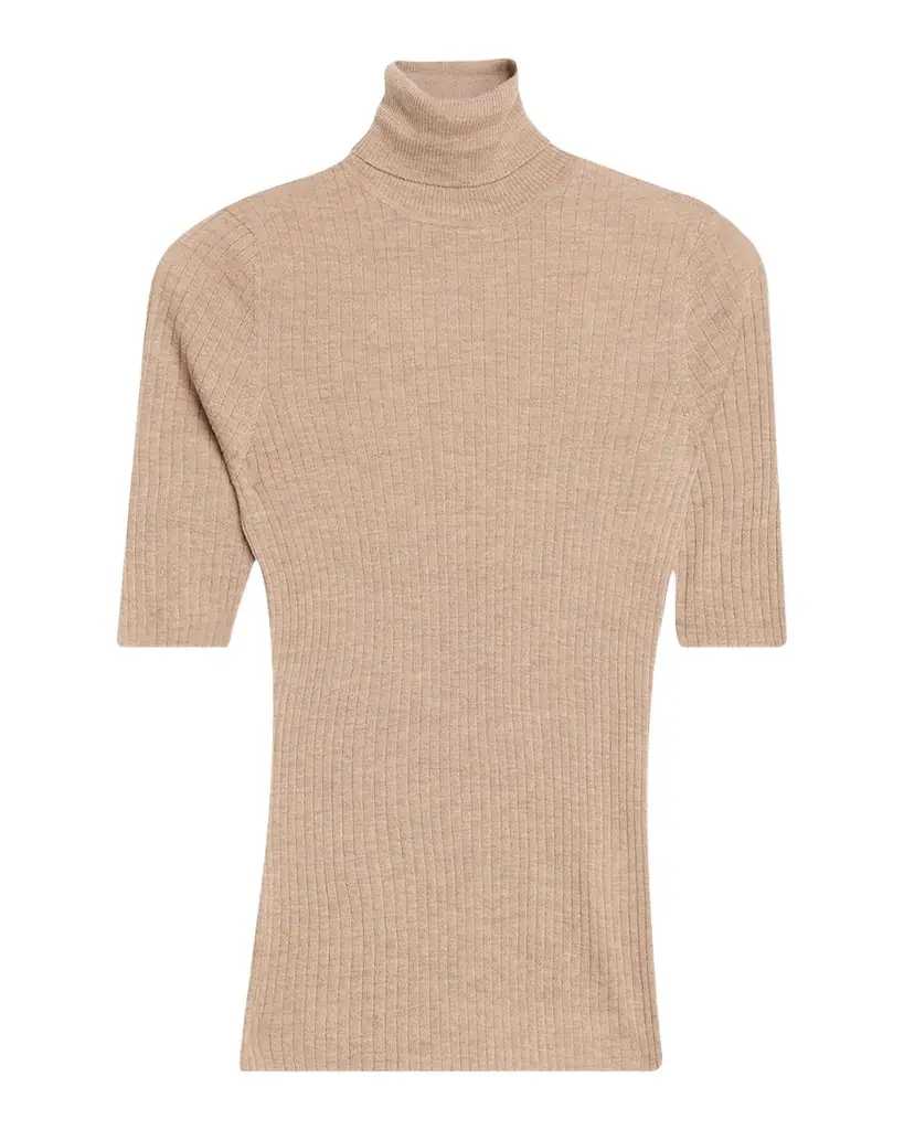 SPRWMN Rib-Knit Cashmere Turtleneck Top