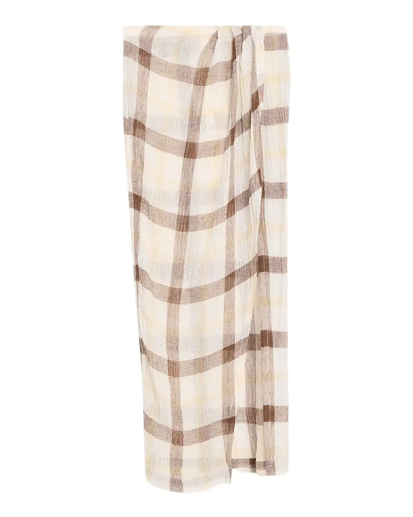 Lisa Marie Fernandez Plaid Sarong Maxi Skirt