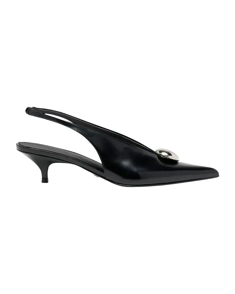 Proenza Schouler Dome Slash Leather Slingback Pumps