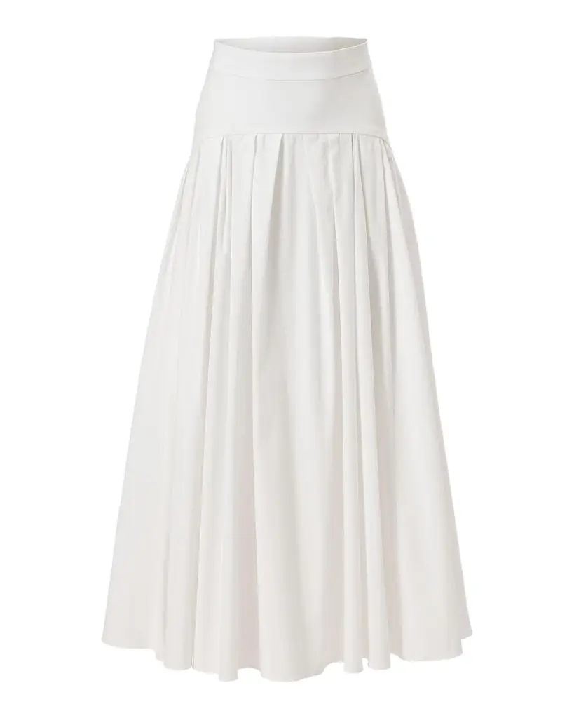 Carolina Herrera Drop-Waist Pleated Midi Skirt - Women's Clothing