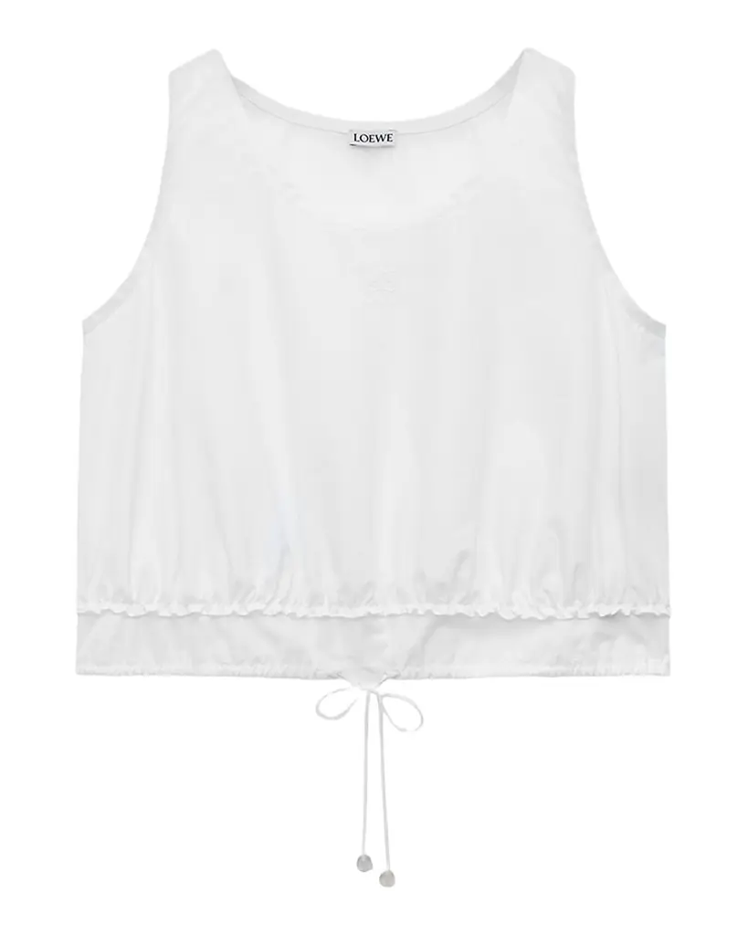 Loewe x Paula 's Ibiza Cropped Drawstring Top