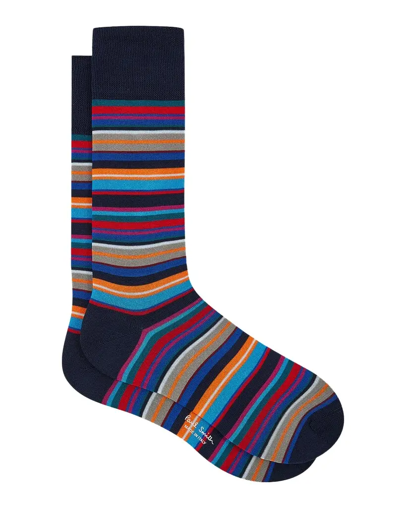 Paul Smith Men 's Munich Signature Stripe Crew Socks