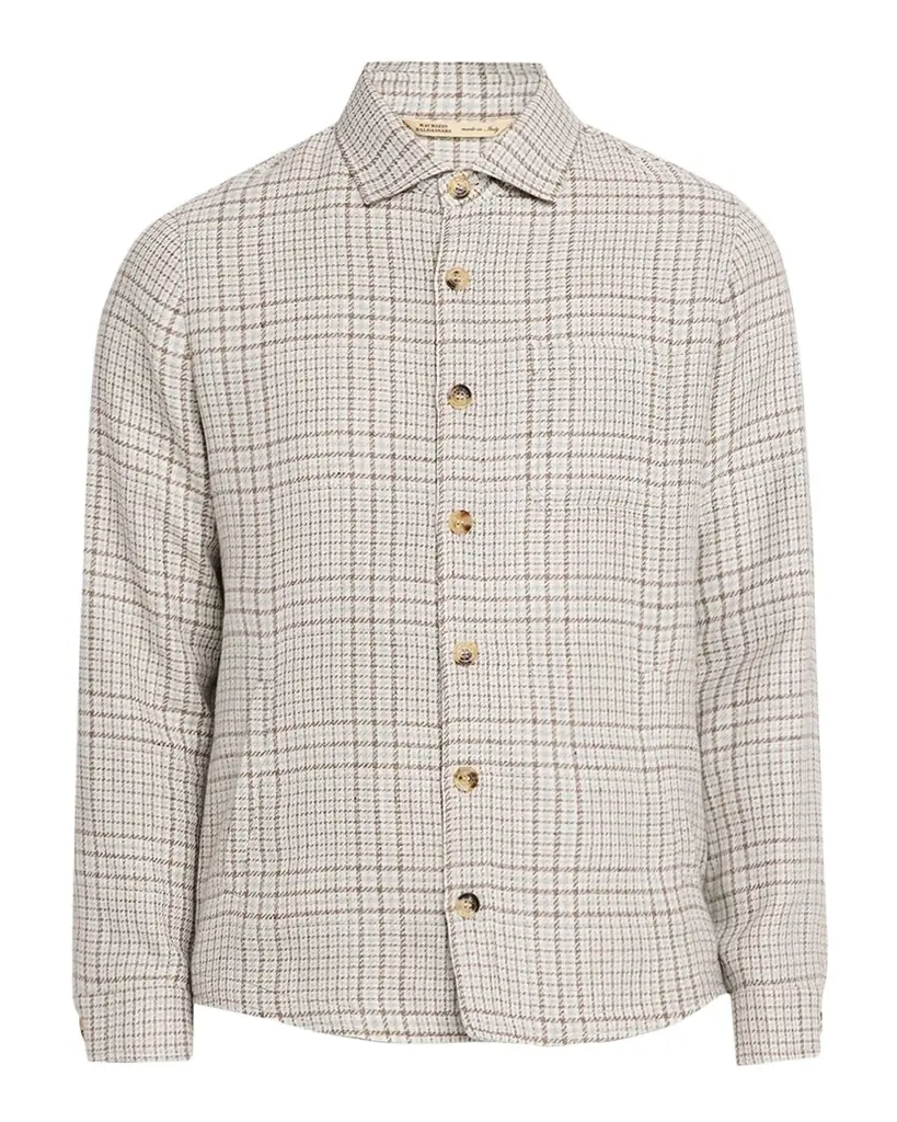 Maurizio Baldassari Men 's Linen, Silk and Wool Overshirt with Pockets