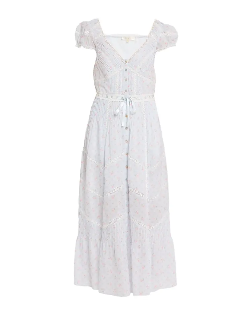 LoveShackFancy Aurela Floral Cotton Maxi Dress