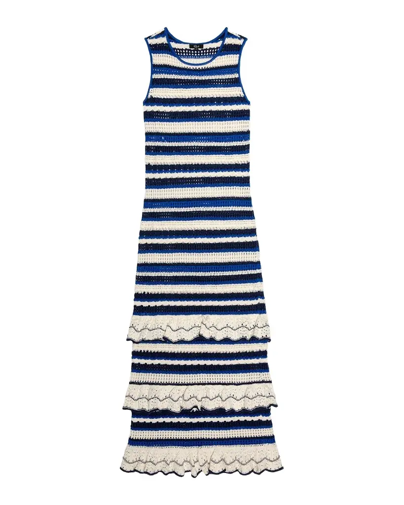 Rails Ana Stripe Cotton-Crochet Maxi Dress