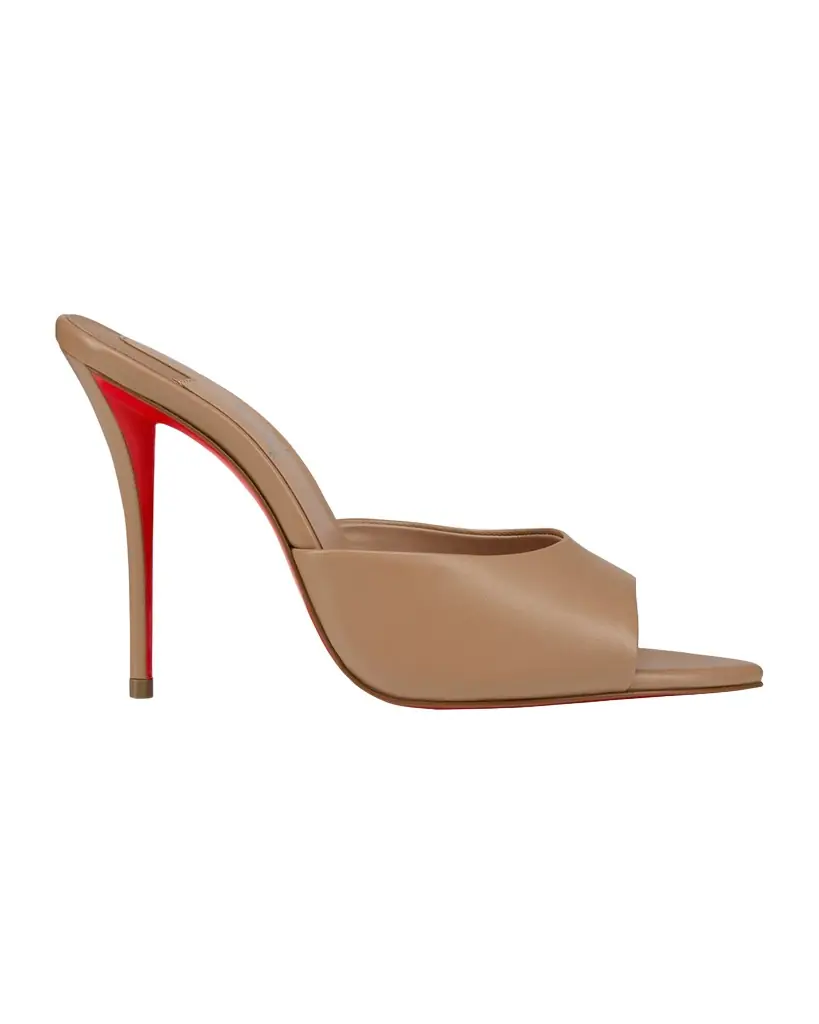Christian Louboutin 100mm Miss Z Leather Red Sole Mules