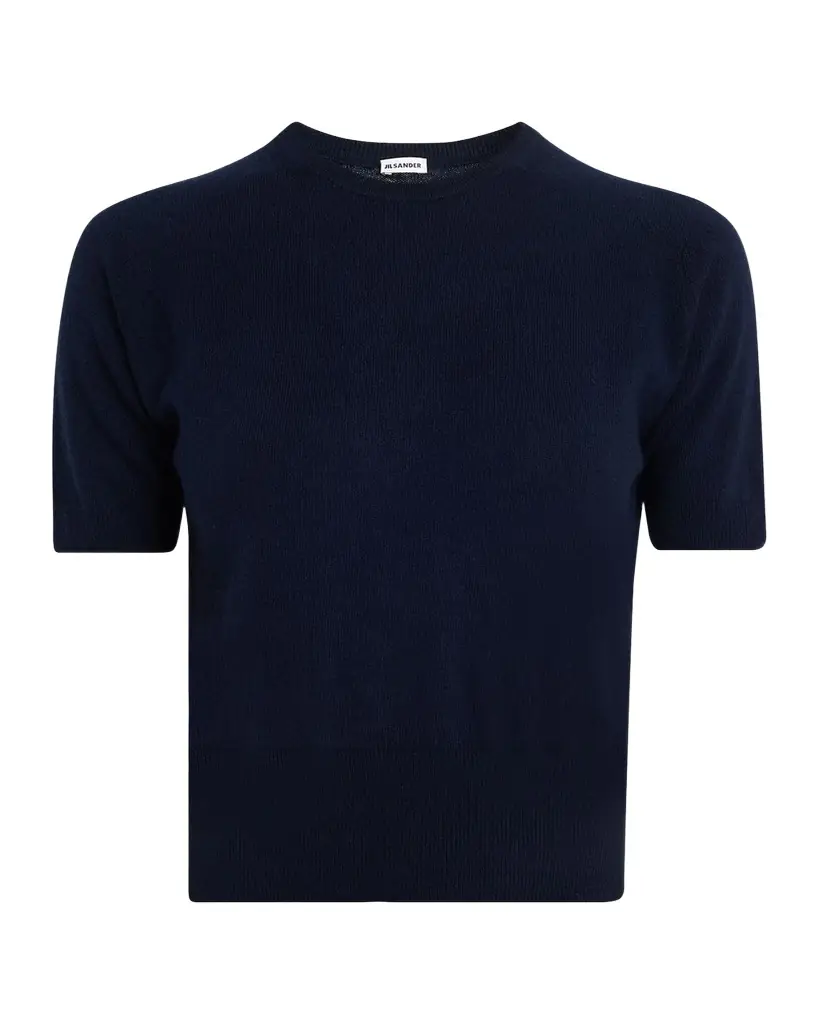 Jil Sander Wool-Cashmere Knit Short-Sleeve T-Shirt