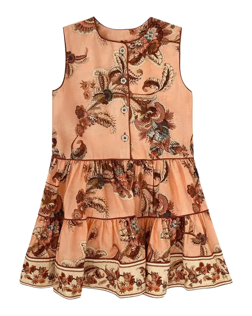 Zimmermann Girl 's Aster Sleeveless Tiered Dress, Size 1-12