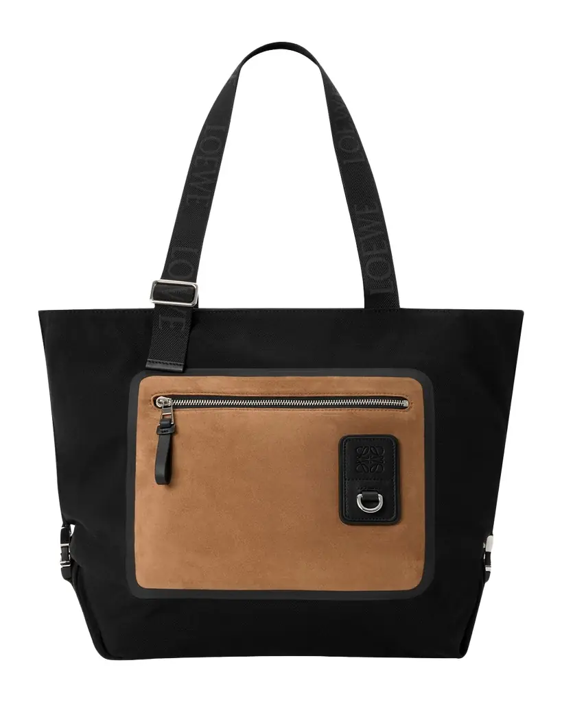 Loewe Men 's Flex Zipped Tote Bag in Canvas & Suede - Women's Bags