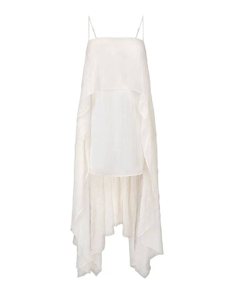 STAUD Valencia Beaded Organza High-Low Dress