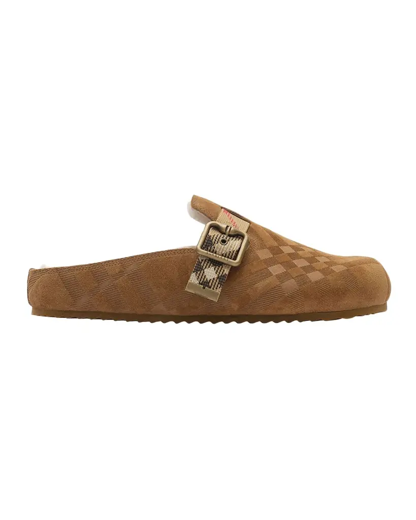 Burberry Urchin Shearling-Lined Suede Clogs